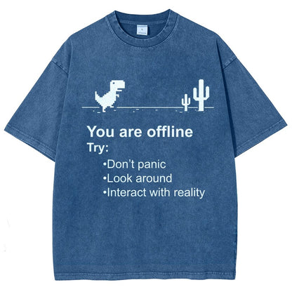 Funny offline Vintage Distressed T-shirt