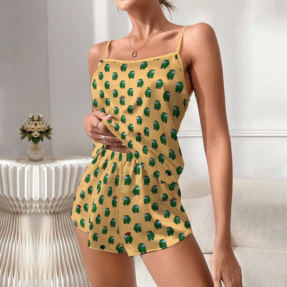 Green Robot Women's Geek Suspender Cami Set
