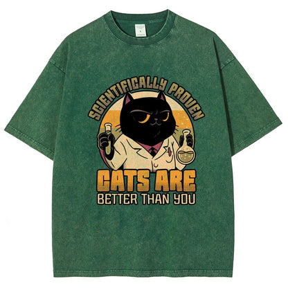Cats Are Better Vintage Distressed T-shirt