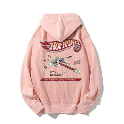 Hot Wings Rebel Printed Back Unisex Cotton Hoodie