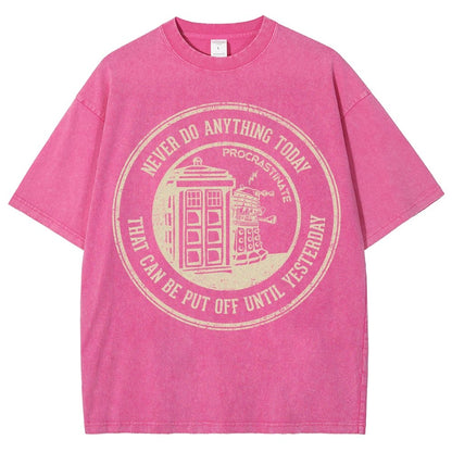 Time Travel Procrastination Vintage Distressed T-shirt