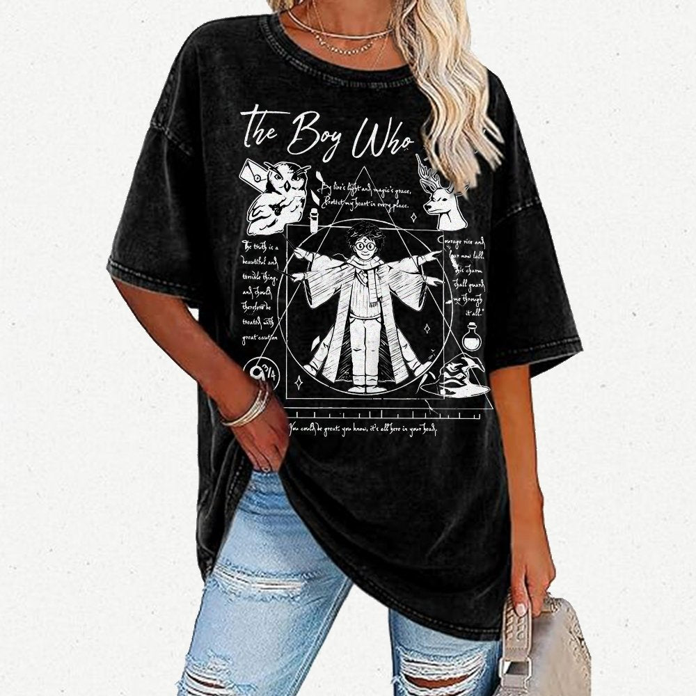Vitruvian Wizard Vintage Distressed T-shirt