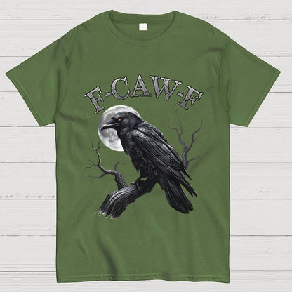 Black Crow F-Caw-F Funny Black Bird Moon Geek T-Shirt