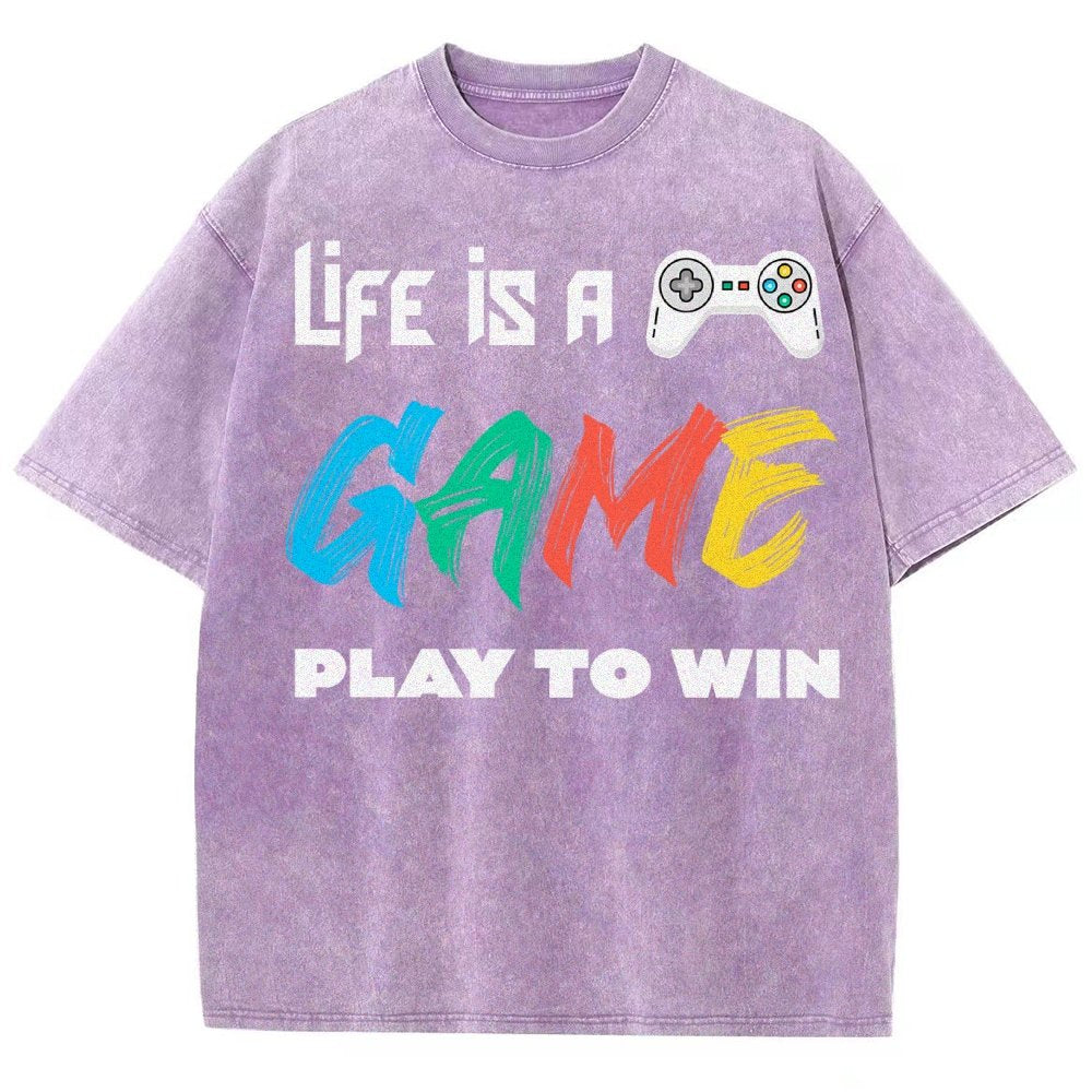 Life Is A Game Play To Win Vintage Distressed T-shirt