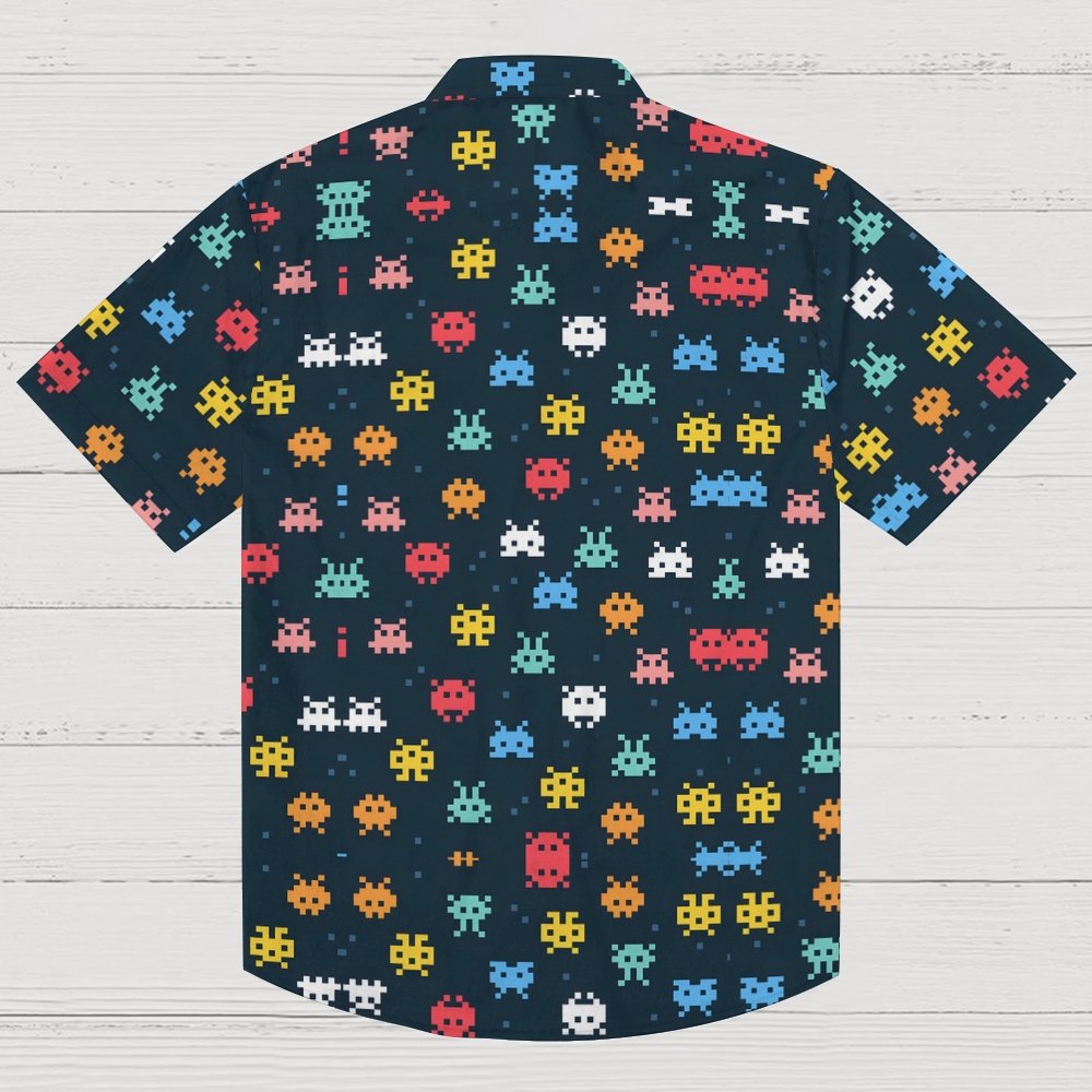 Retro Gaming Graffiti Art Print Geek Hawaiian Shirt