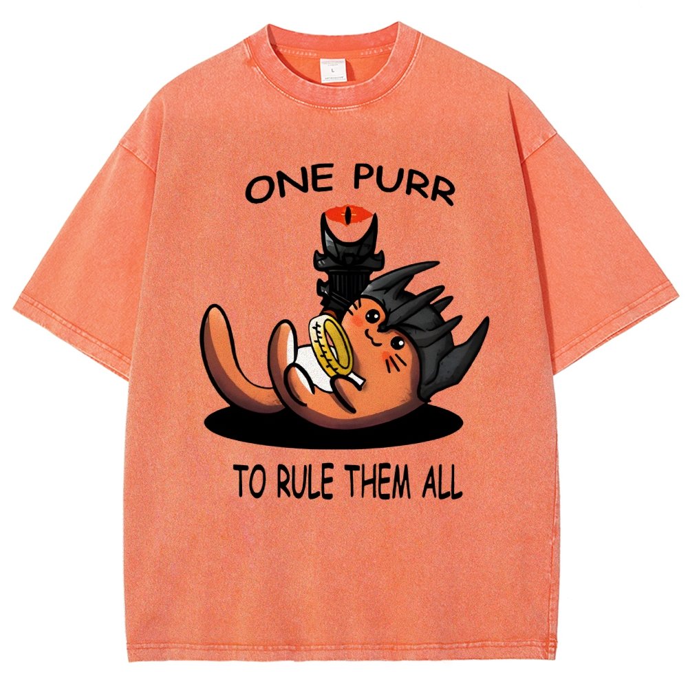 One Purr to Reign Them All Vintage Distressed T-shirt