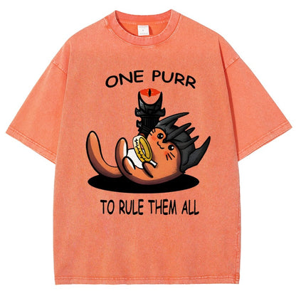 One Purr to Reign Them All Vintage Distressed T-shirt