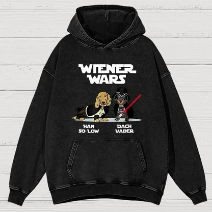 Wiener Wars Funny Dachshund Vintage Distressed Hoodie