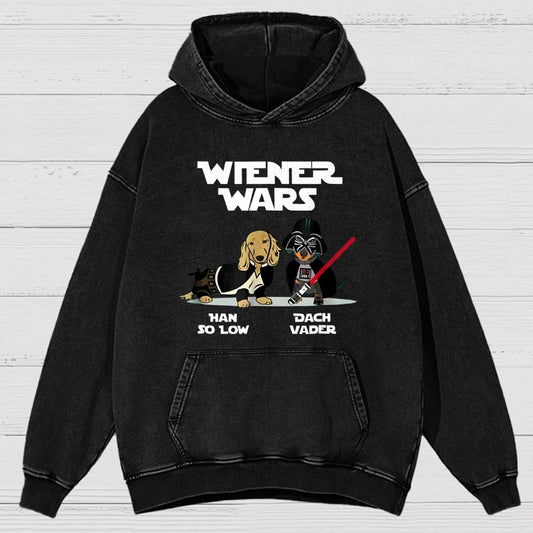 Wiener Wars Funny Dachshund Vintage Distressed Hoodie