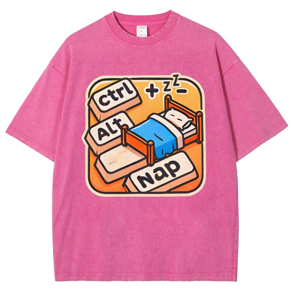 Ctrl+Alt+Nap Vintage Distressed T-shirt