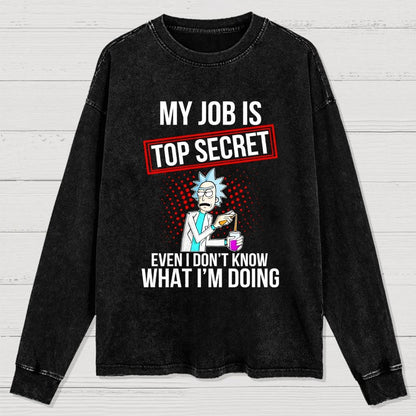My Job Istop Secret Washed Long Sleeve Tee