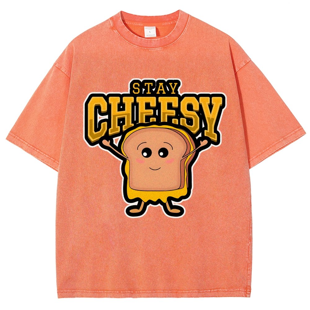 Sandwich Stay Cheesy Vintage Distressed T-shirt