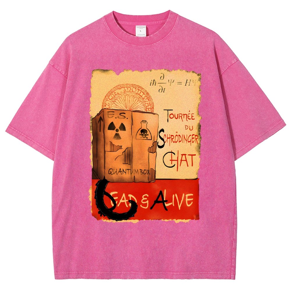 Tournee Du Schrodinger Chat Vintage Distressed T-shirt