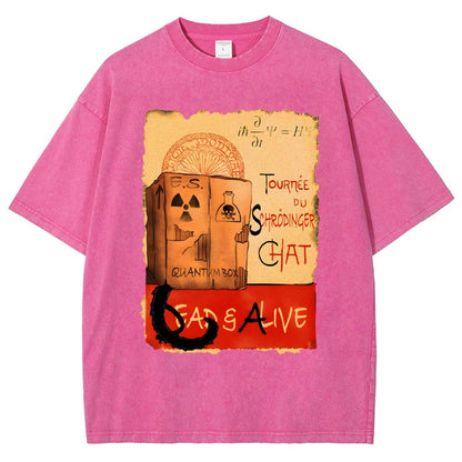 Tournee Du Schrodinger Chat Vintage Distressed T-shirt