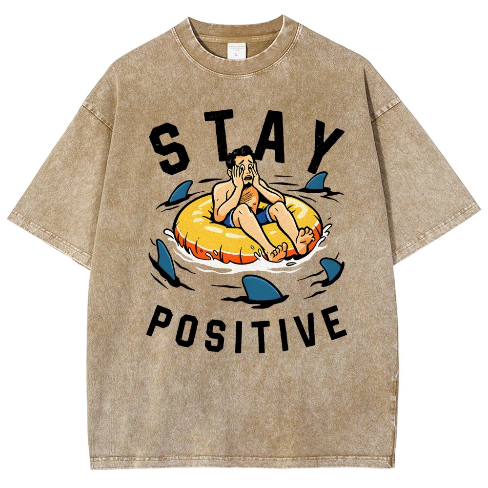 Try to Stay Positive! Vintage Distressed T-shirt