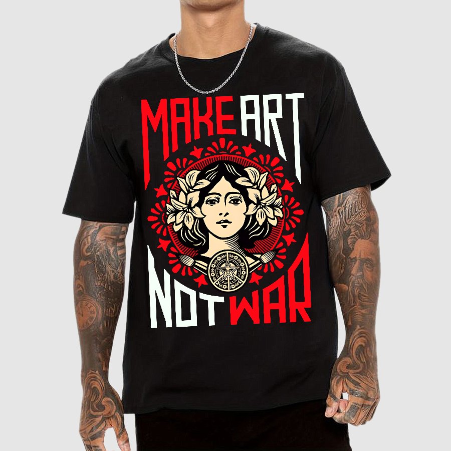 Make Art Not War Geek T-Shirt