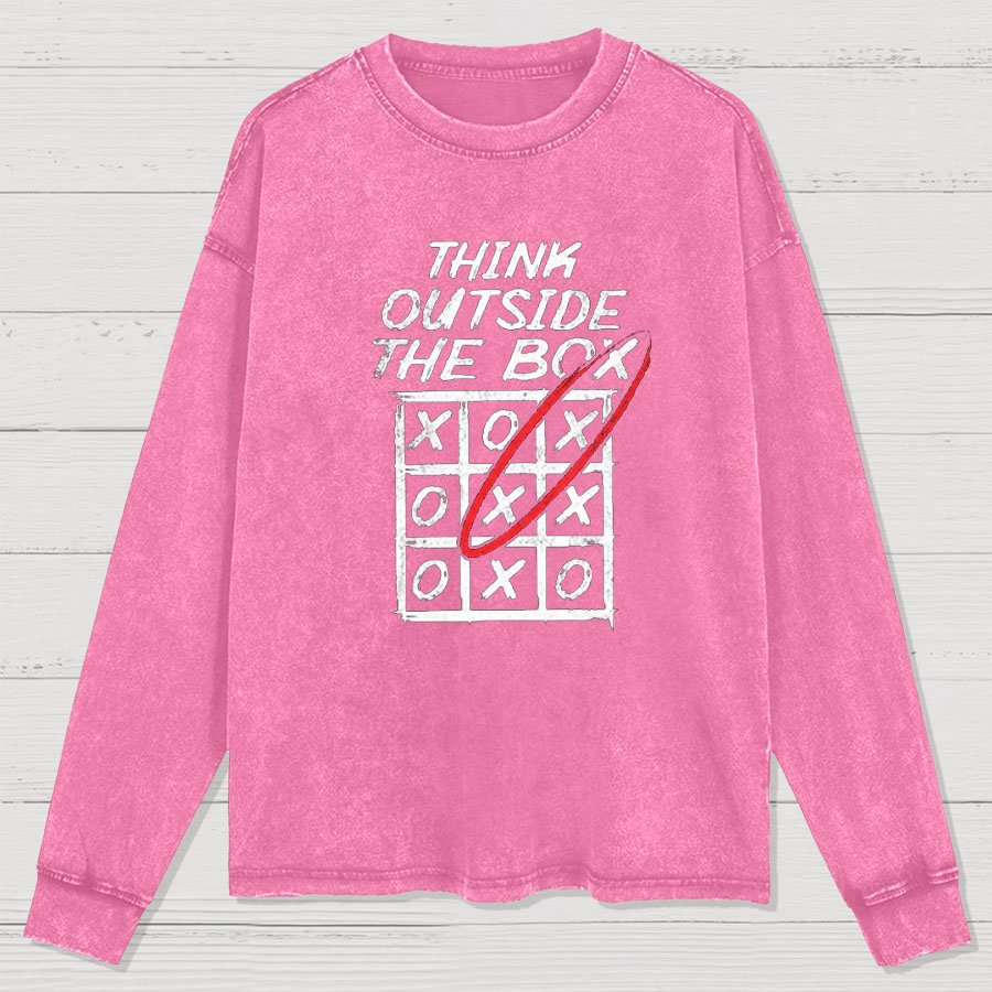 Think Outside The Box Nerd Washed Long Sleeve Tee