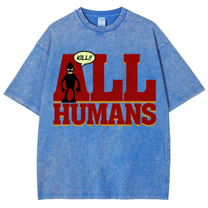 Kill All Humans! Vintage Distressed T-shirt