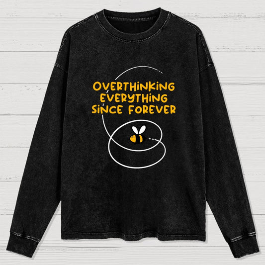 Overthinker Bee Washed Long Sleeve Tee