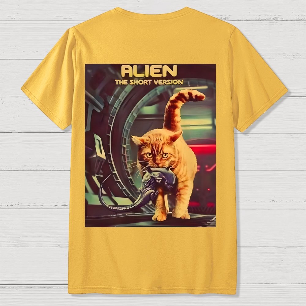 Mystery Cat Heavy Back-printed Geek T-shirt