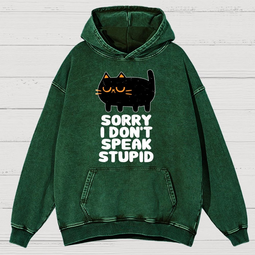 I Don't Speak Stupid Vintage Distressed Hoodie