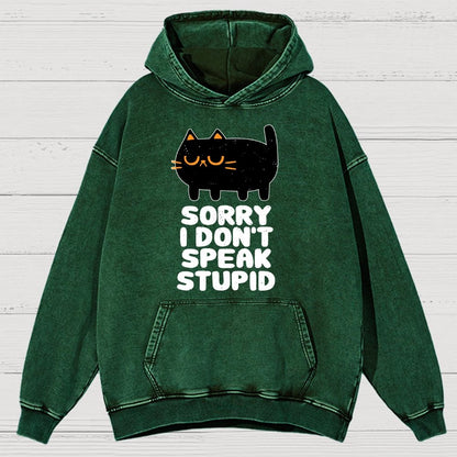 I Don't Speak Stupid Vintage Distressed Hoodie