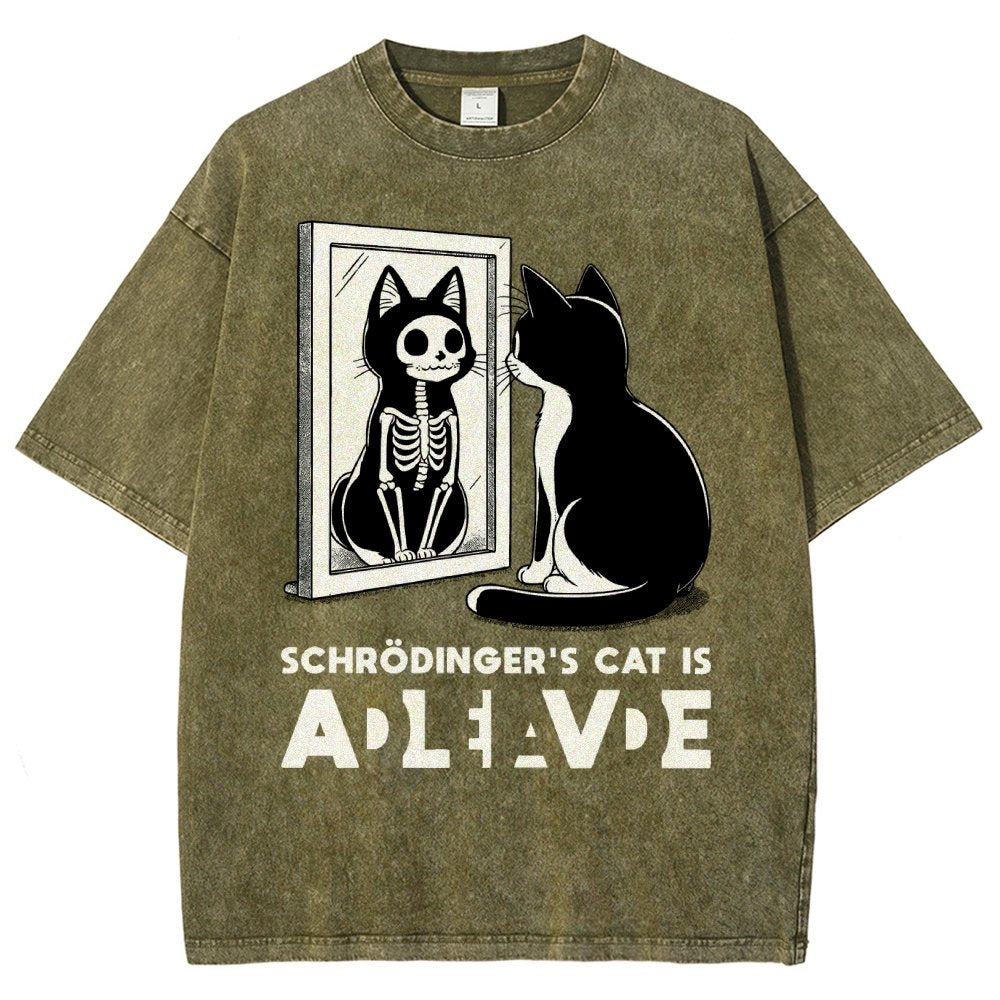 Schrödinger's Cat Alive Dead Vintage Distressed T-shirt