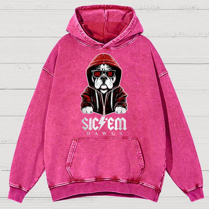 Bulldogs Football Spirit Game Day Retro Sports Vintage Distressed Hoodie