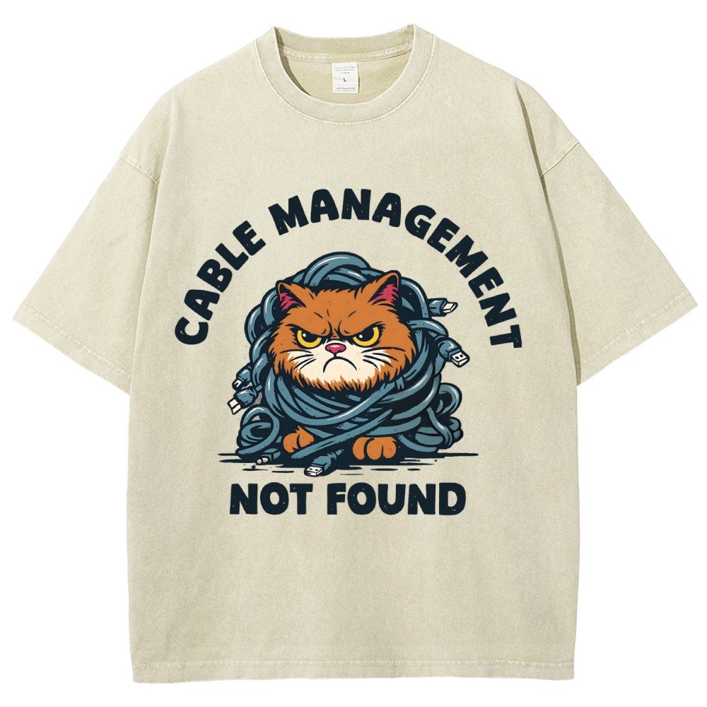 Cable Management Not Found Vintage Distressed T-shirt