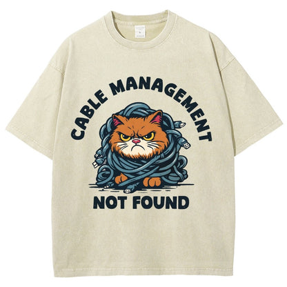 Cable Management Not Found Vintage Distressed T-shirt
