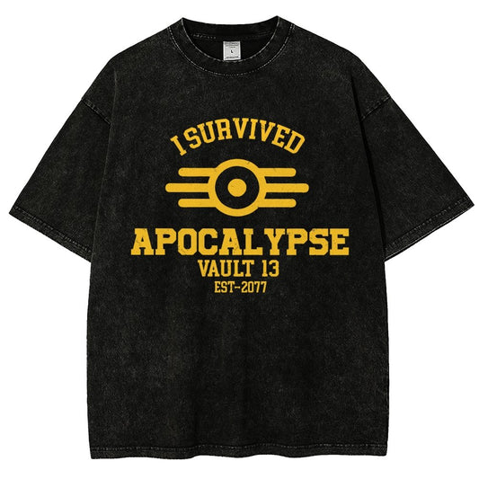 I Survived Apocalypse Vintage Distressed T-shirt