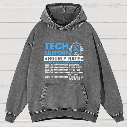 Tech Support Vintage Distressed Hoodie