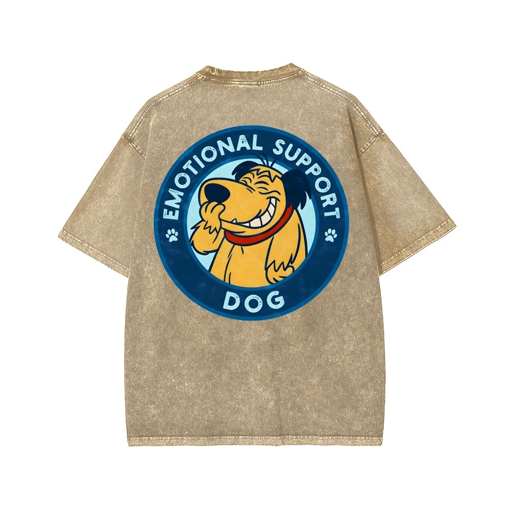 Dog Support Or Not? Front And Back Printing Washed T-shirt
