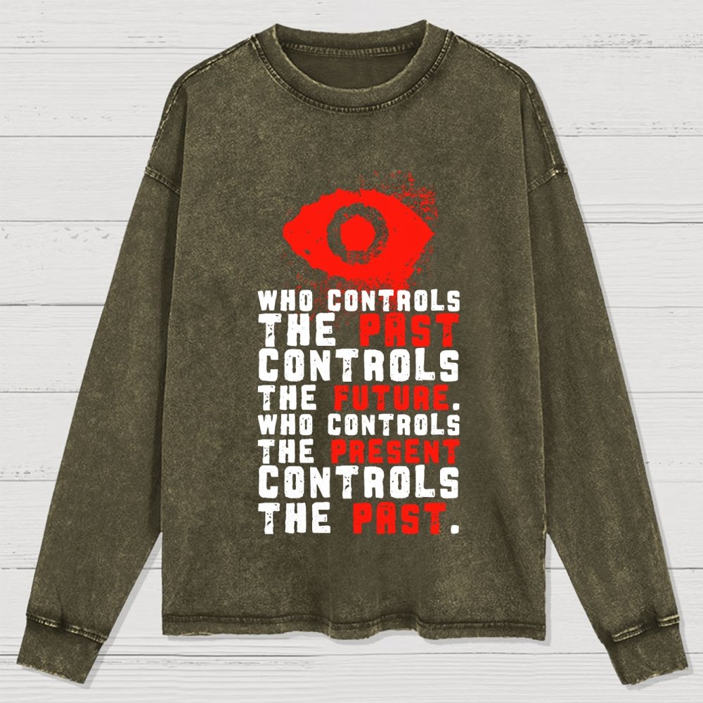 Damen Make Orwell Fiction Again Washed Long Sleeve Tee