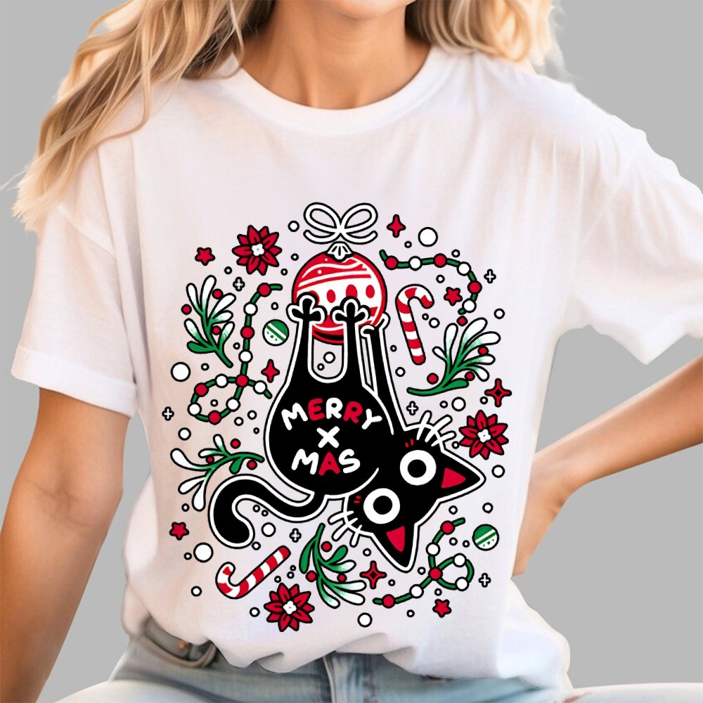Christmas Cat Butt Geek T-Shirt