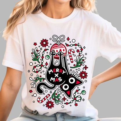 Christmas Cat Butt Geek T-Shirt