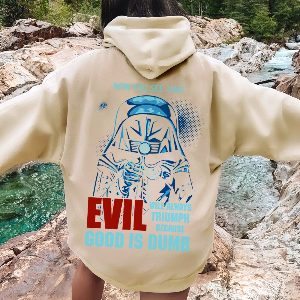 Good Is Dumb Printed Back Unisex Cotton Hoodie