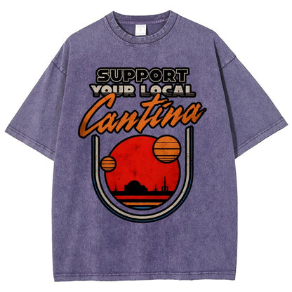 Support Your Local Hangout Vintage Distressed T-shirt