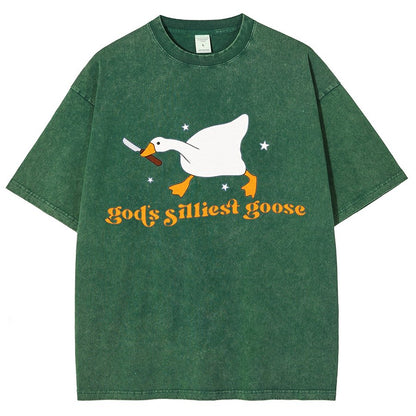 Goose Shirt God's Silliest Goose - Funny Vintage Distressed T-shirt
