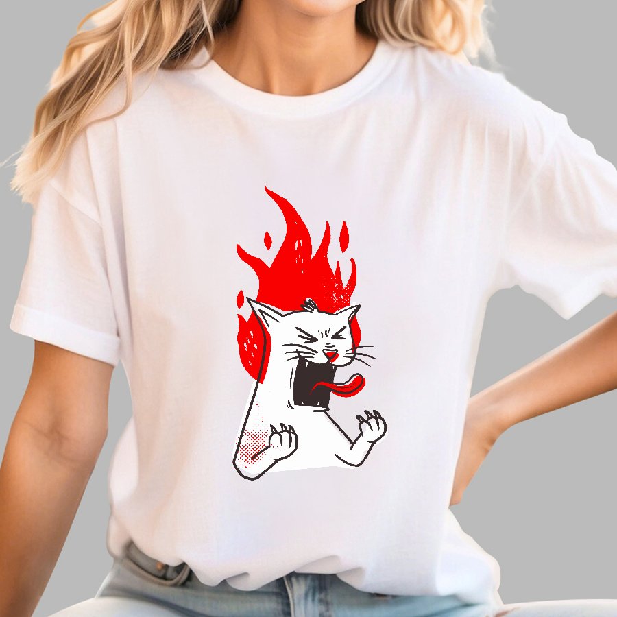 Angry Cat Geek T-Shirt