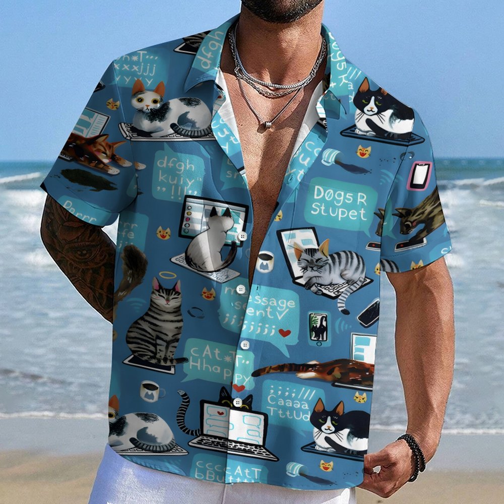 Cat Programmer Geek Hawaiian Shirt