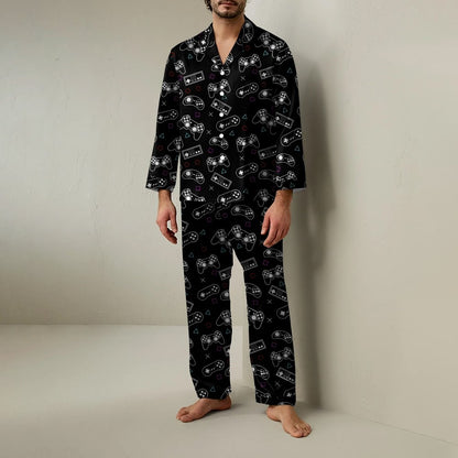 Retro Game Console Geek Long Sleeve Pajama Set