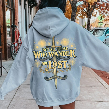I Might Be Lost Printed Back Unisex Cotton Hoodie