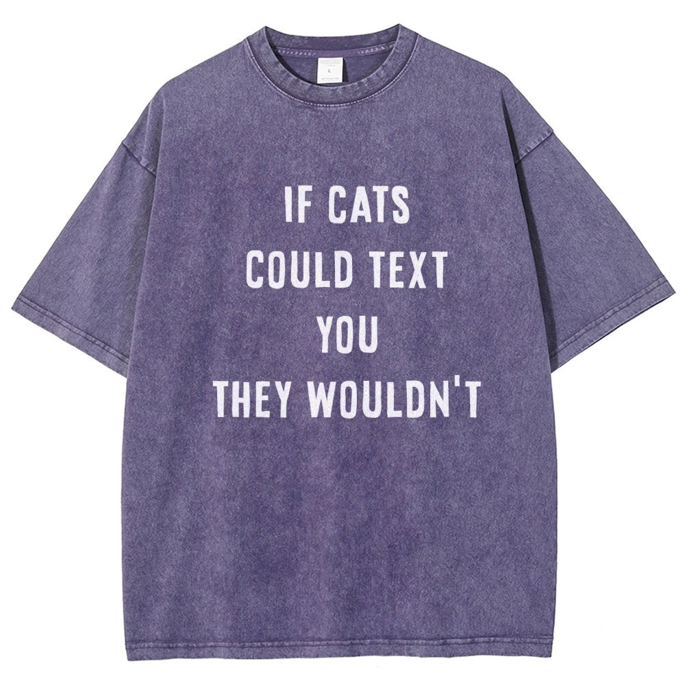 If Cats Could Text You Vintage Distressed T-shirt