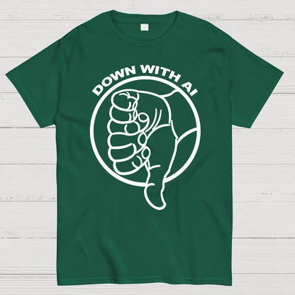 DOWN WITH AI Geek T-Shirt