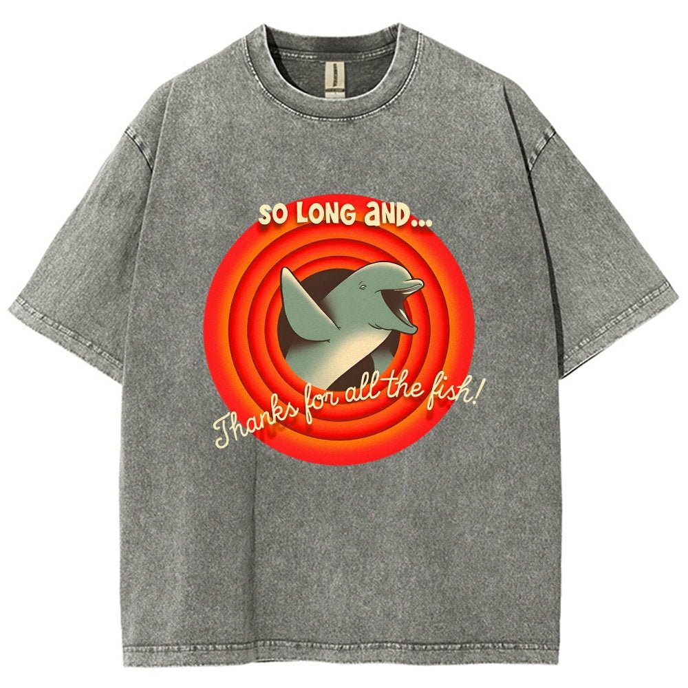 So Long & Thanks for all the Fish Vintage Distressed T-shirt