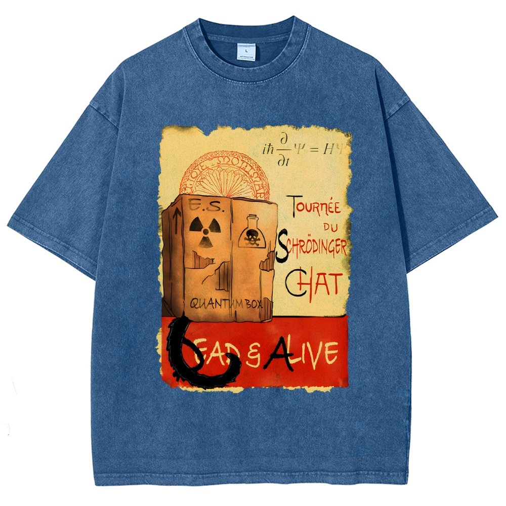 Tournee Du Schrodinger Chat Vintage Distressed T-shirt