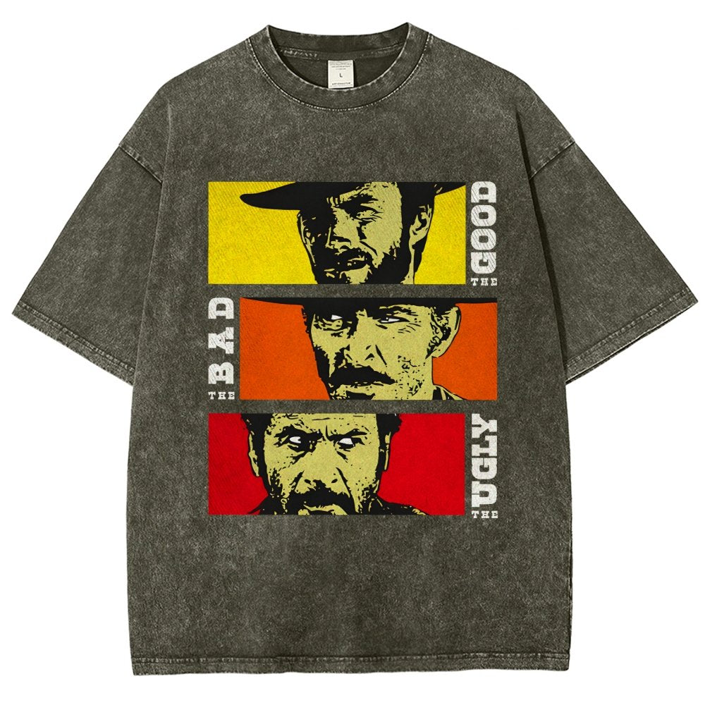 The Good The Bad The Ugly Cat   Vintage Distressed T-shirt