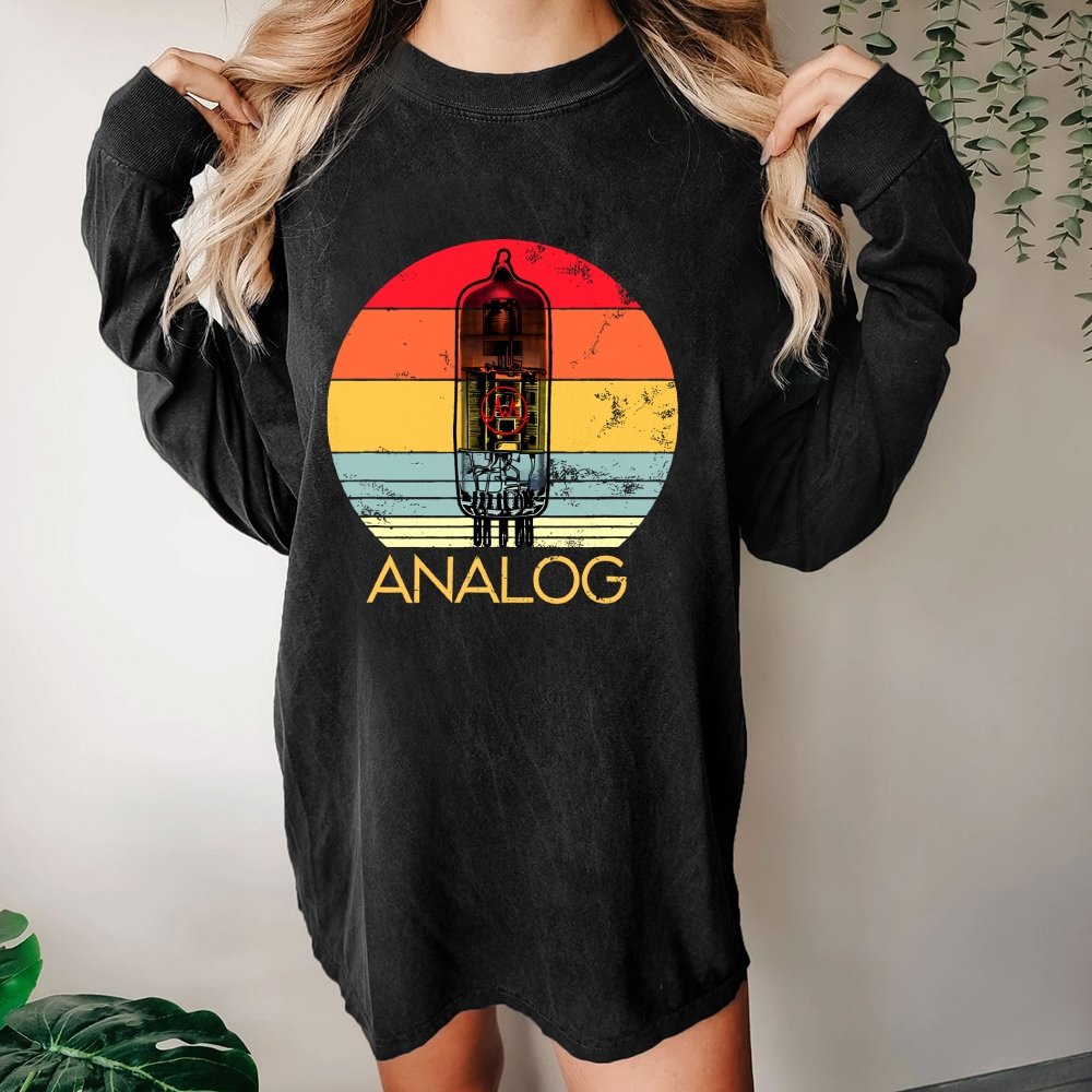 Vacuum Tube Analog Washed Long Sleeve Tee