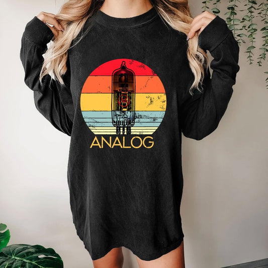 Vacuum Tube Analog Washed Long Sleeve Tee